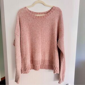 Aerie Shimmer Blush Crew Neck Sweater